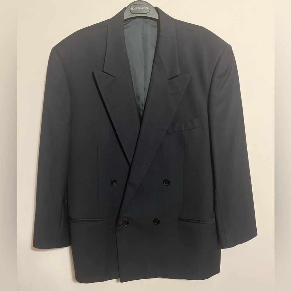 Holt Renfrew Men's Pinstripes Double-Breasted Suit Jacket